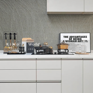 现代轻奢厨房装 饰摆件仿真煤气炉摆件锅铲锅具刀叉样板间橱柜软装