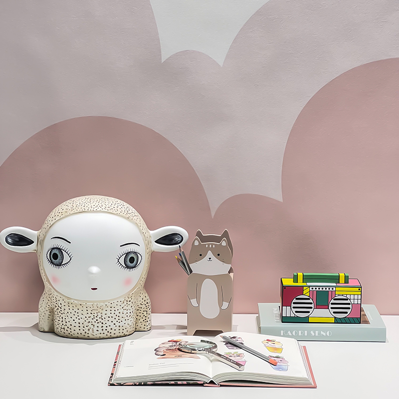 儿童房软装大眼绵羊卡通趣味摆件