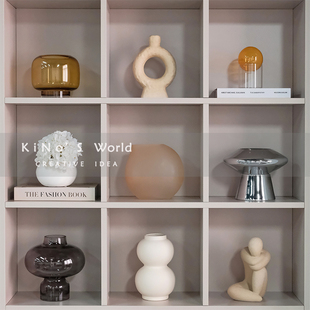 KINO奇诺展示柜子摆件现代简约奶油风样板间软装电视柜书柜装饰品