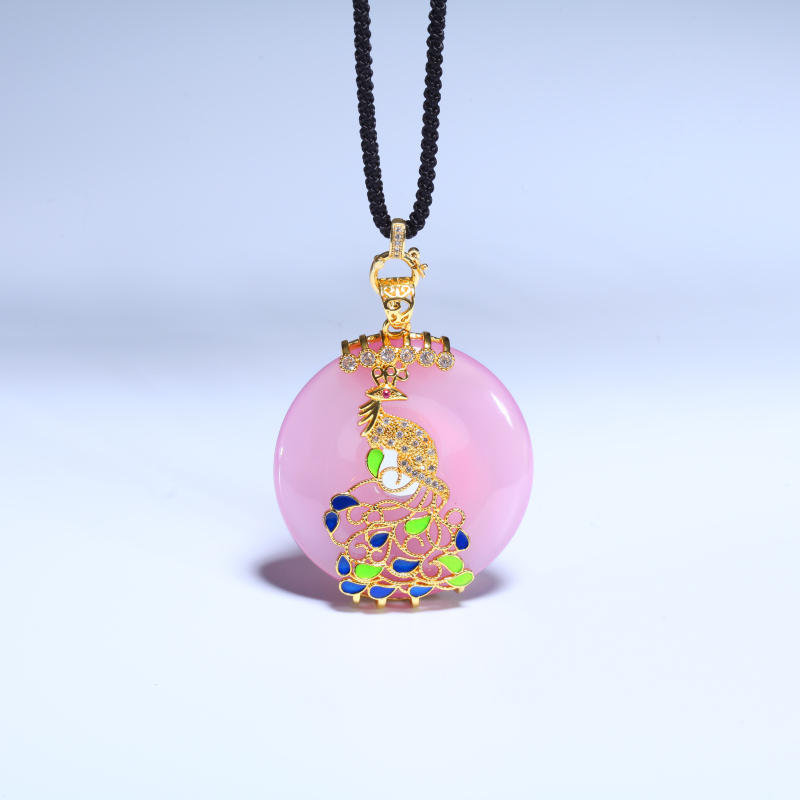 [何仙儿专属] 雀绮梦珐琅彩玉髓平安扣吊坠/多样性发其一