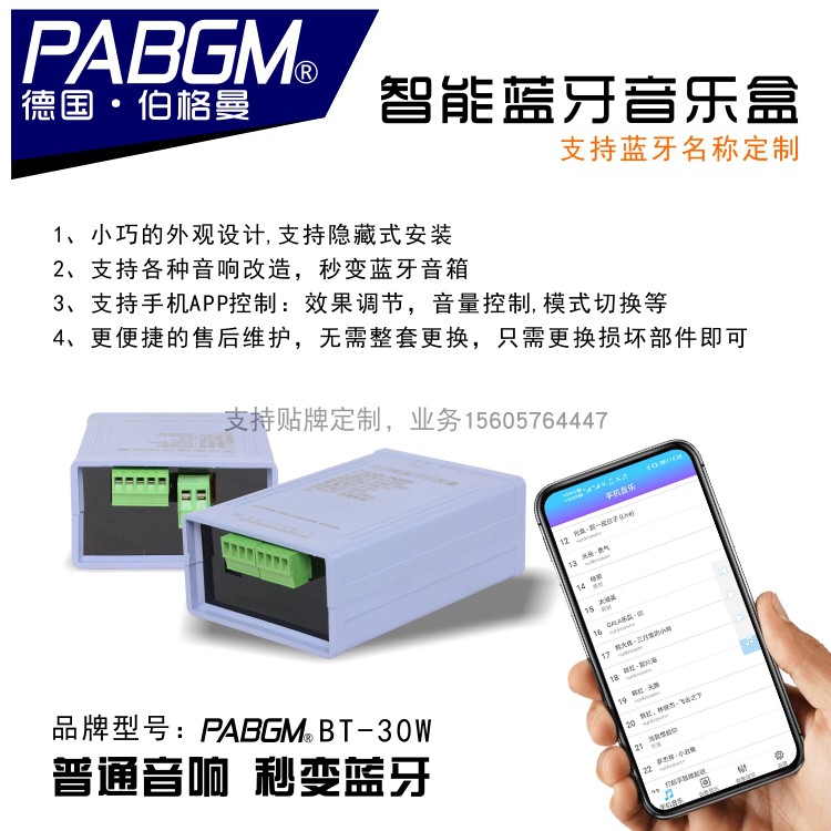 隐藏式无线APP智能主机蓝牙PABGM