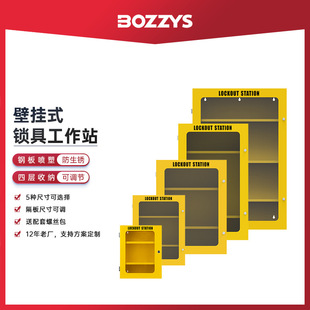 BOZZYS壁挂式 X07 钢制工业loto设备检修安全锁具钢板管理工作站BD