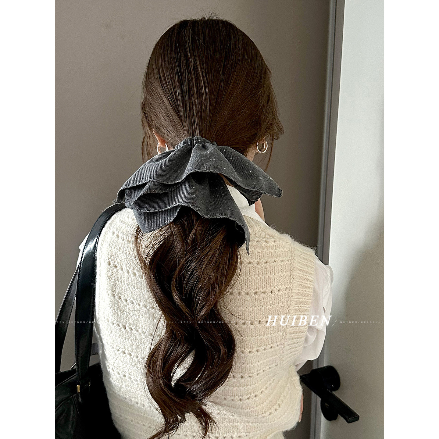 随机美丽~格雷灰条纹方巾发圈女双层钩边头绳个性洋气高级感发绳,饰品/流行首饰/时尚饰品新,发饰,淘宝优惠券,粉丝福利购,淘宝优惠卷