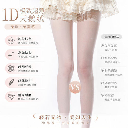 1D天鹅绒超薄高密防勾打底袜