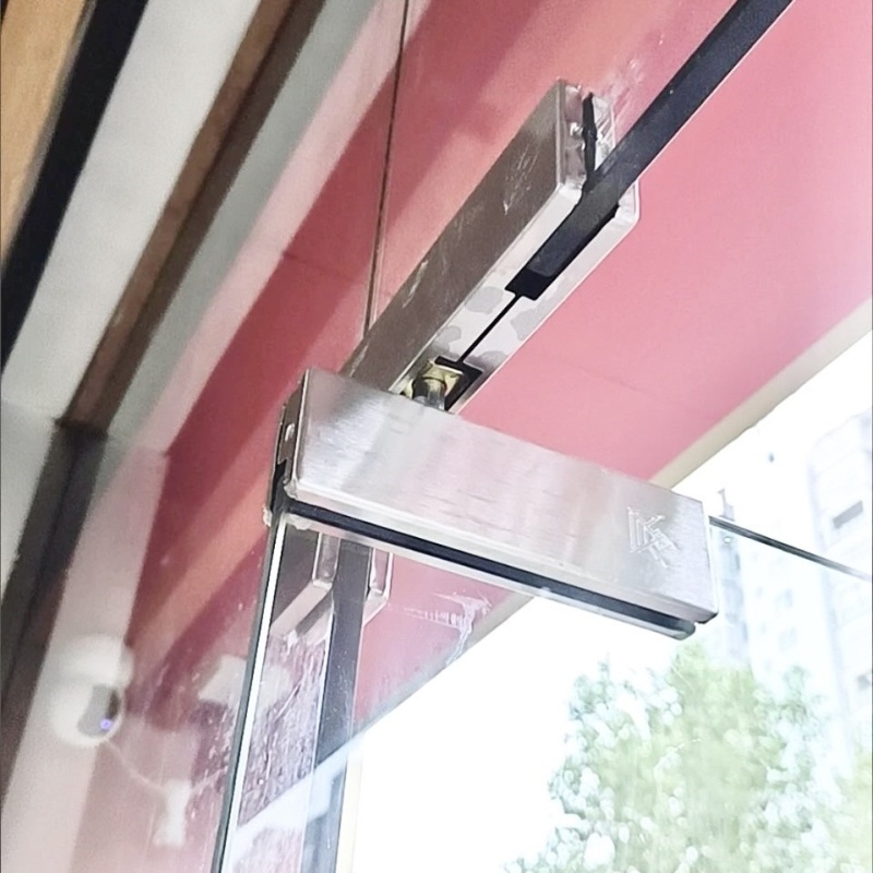 顶夹无框曲夹无框玻璃门玻璃门夹上下夹一字夹地弹簧有框推拉门