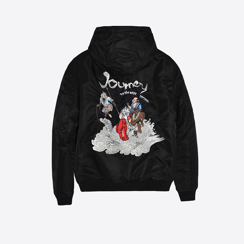 clooouds连帽刺绣夹克棉服