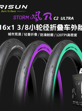 朝阳艾瑞森ARISUN 风R1小布外胎16寸349折叠防刺紫绿色折叠车轮胎