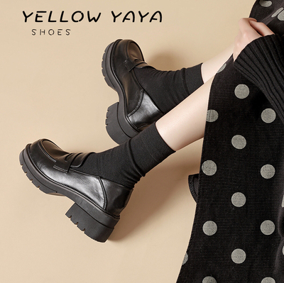 高跟厚底软底松糕小皮鞋增高显瘦