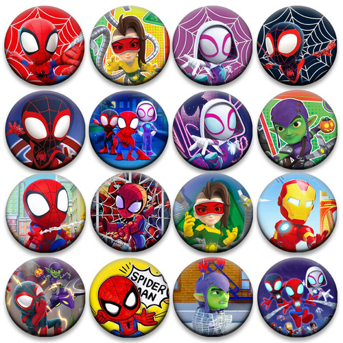 新款蜘蛛侠动漫卡通胸章58mm马口铁徽章挂件吧唧配饰礼品胸针批发