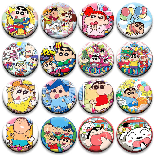 【春日部防卫队】卡通动漫蜡笔小新甜品派对高颜值徽章吧唧谷子