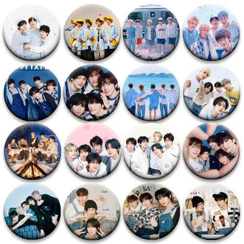 KPOP男团TXT合照徽章吧唧钥匙扣书包挂件胸针58MM谷子谷圈周边