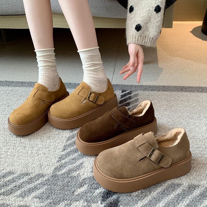2026厚底加绒勃肯鞋毛绒女保暖棉鞋雪地靴小个子大码女鞋41到43,女鞋,时尚雪地靴,淘宝优惠券,粉丝福利购,淘宝优惠卷