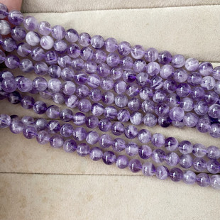 6.5mm随机发清仓捡漏饰品散珠diy手链配件 天然梦幻紫水晶半成品6