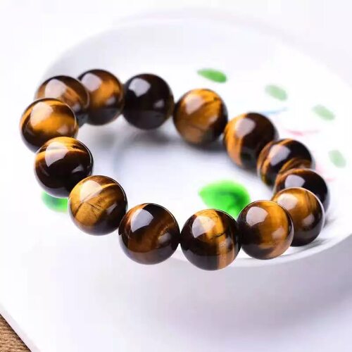 纯天然黄虎眼石手链黄色情侣饰品