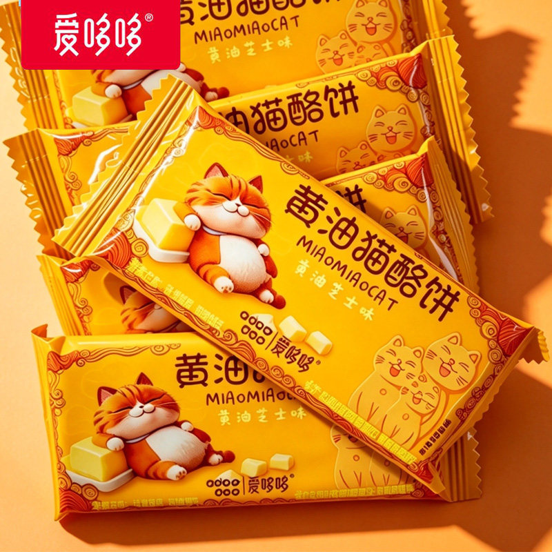 爱哆哆喜饼黄油猫酪饼小猫动物猫咪猫猫儿童解馋休闲零食饼干
