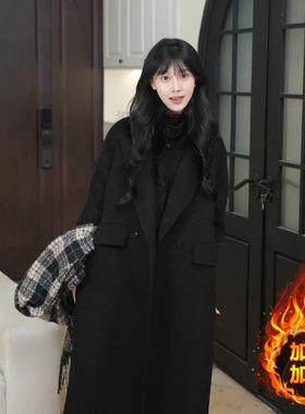 【加绒加厚】大衣加马甲两件套装中长款韩版气质百搭显瘦秋冬新款