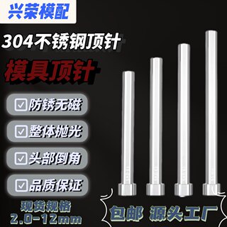 304不锈钢顶针无磁顶杆防腐蚀s136顶针有磁 现货秒发非标定做加急