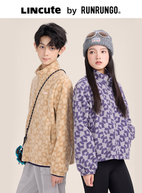 RUNRUNGO摇粒绒拼口袋外套2025秋冬季石墨烯发热抗菌亲肤男女同款