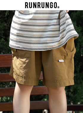 RUNRUNGO【山系工装短裤】防水百搭夏季宽松童户外短裤运动休闲裤