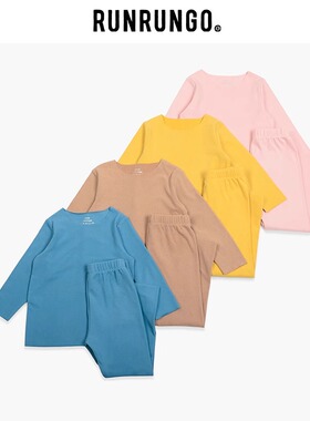 RUNRUNGO童装【德绒套装】简约针织春秋长袖儿童宽松圆领套头上衣