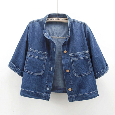 冰凉感短袖牛仔外套女短款