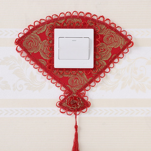 布艺开关贴双开关保护套创意客厅婚房灯墙壁开关插座装饰简约现代