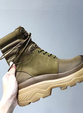 清仓欧洲站真皮厚底马丁靴欧美高帮系带短靴女防水帆布加厚雪地靴