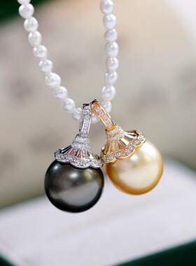 DIY珍珠配件 铜镀金 梨花头遮瑕K金工艺可打开吊坠扣半成品