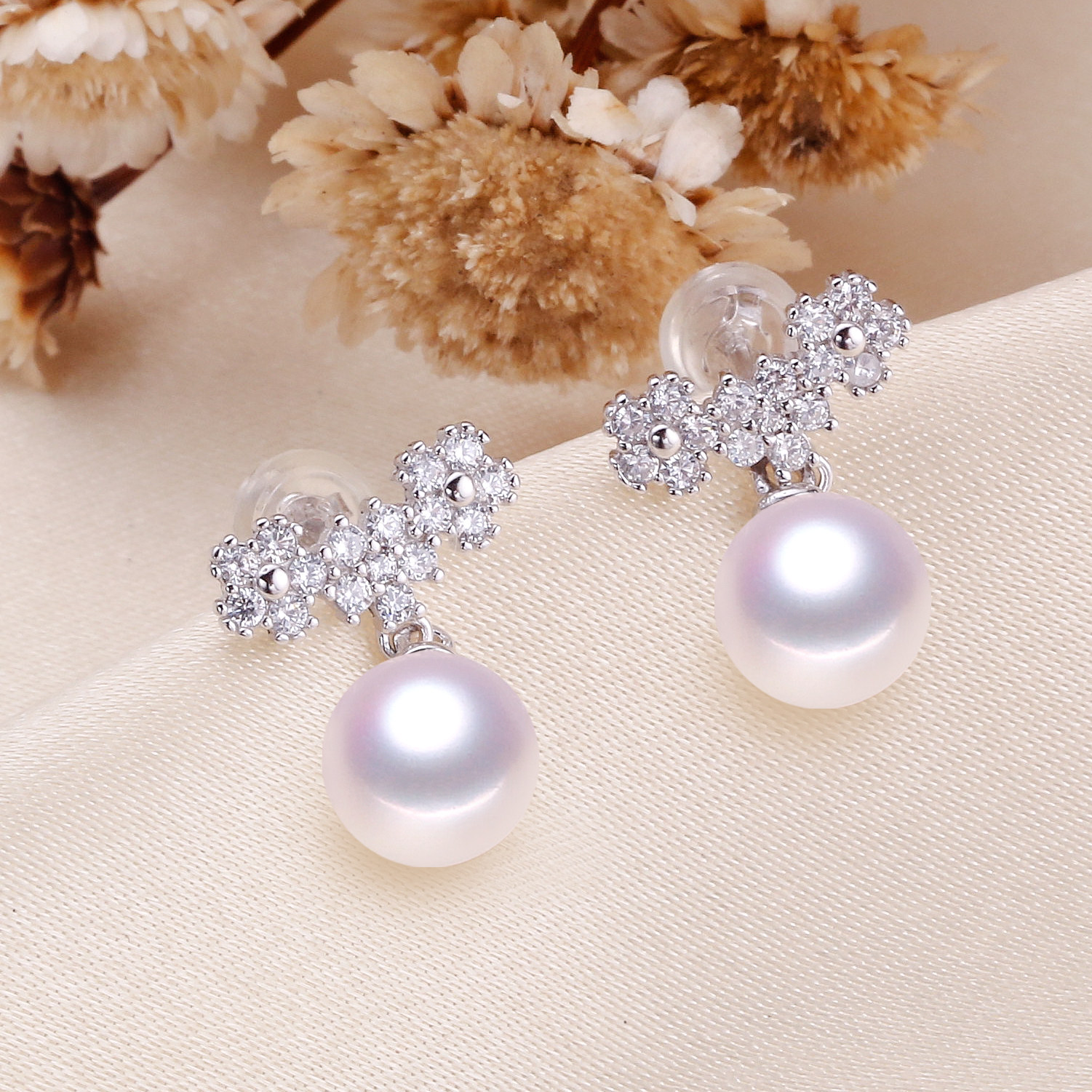 DIY珍珠配件 S925纯银繁花精致甜美耳钉耳饰半成品手工银饰空托女,饰品/流行首饰/时尚饰品新,其他DIY饰品配件,淘宝优惠券,粉丝福利购,淘宝优惠卷