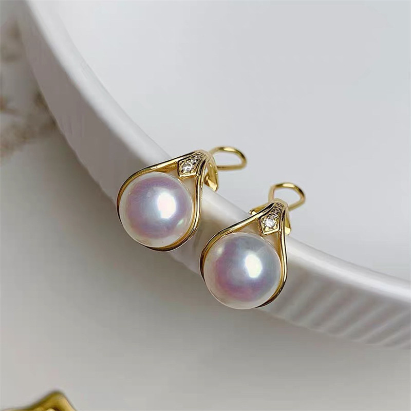 DIY珍珠配件 S925纯银复古时尚耳扣背面耳拍设计手工半成品空托女