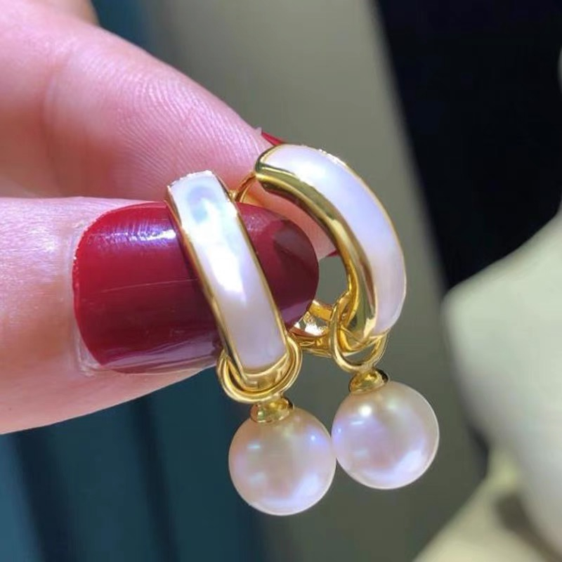 diy珍珠配件贝壳威尔娜斯耳扣