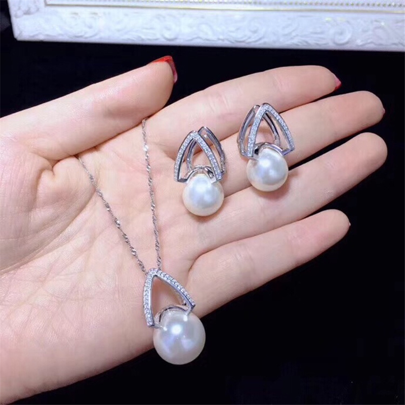 DIY珍珠配件 S925纯银明星热巴M家同款吊坠耳扣套装半成品银饰女