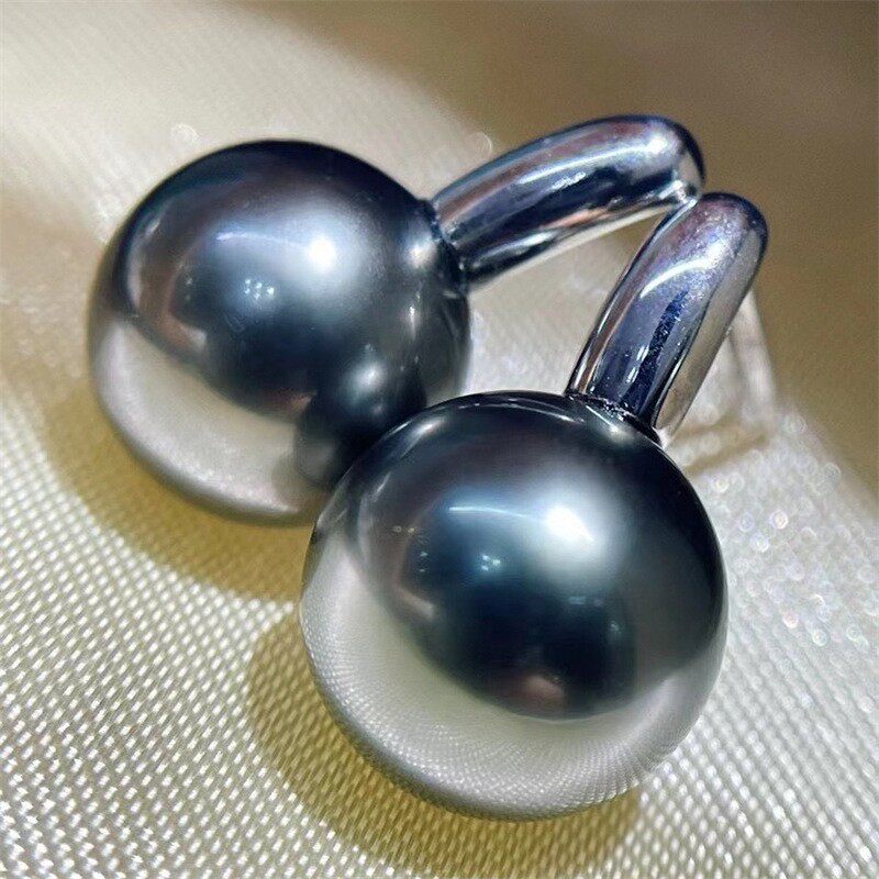 DIY珍珠配件 S925纯银简约高级感光面质感耳钉耳饰半成品空托