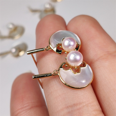 银针耳钉威尔娜斯铜贝壳