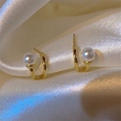 diy珍珠配件铜厚镀金简约韩版潮