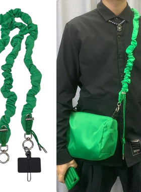 大肠包带手机斜挎绳夏季亮色系抽绳可调节肩带挂手机壳背带挂脖绳