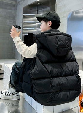 儿童装男童马甲2025新款秋冬款加棉加厚男孩中大童冬季背心马夹潮