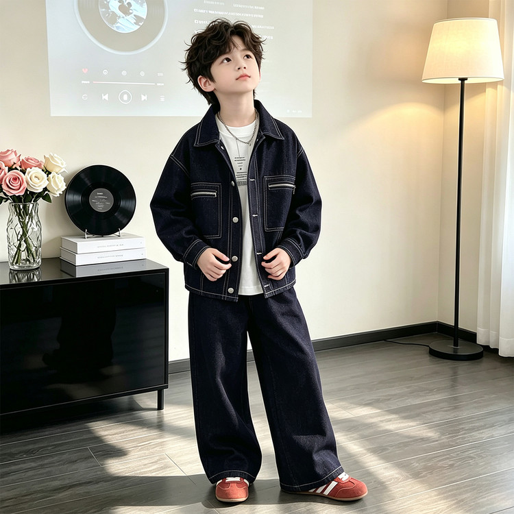 2026新款男童牛仔两件套牛仔套装