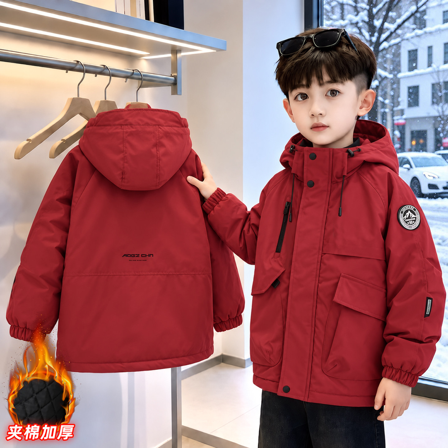 男童派克服棉衣2026新款秋冬外套