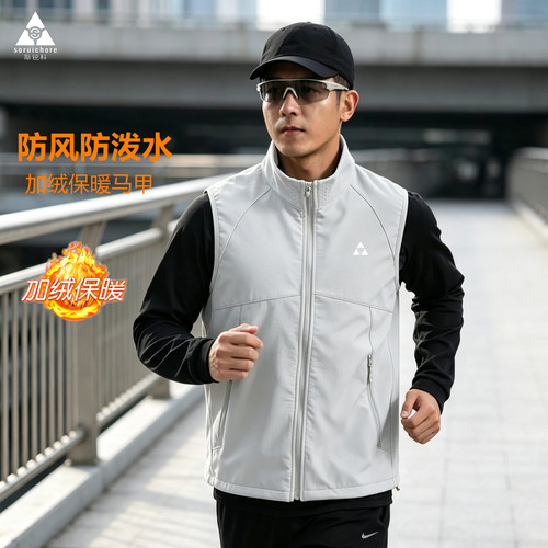 斯锐科跑步立领马甲透气保暖