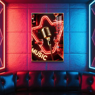 家庭KTV包厢装饰画墙面装饰挂画音乐主题卡拉OK餐厅酒吧清吧壁画