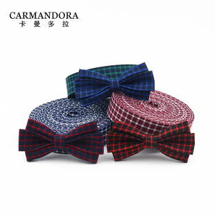 冬季新款经典涤棉学院风小格子压布条手工diy蝴蝶结领结材料配件