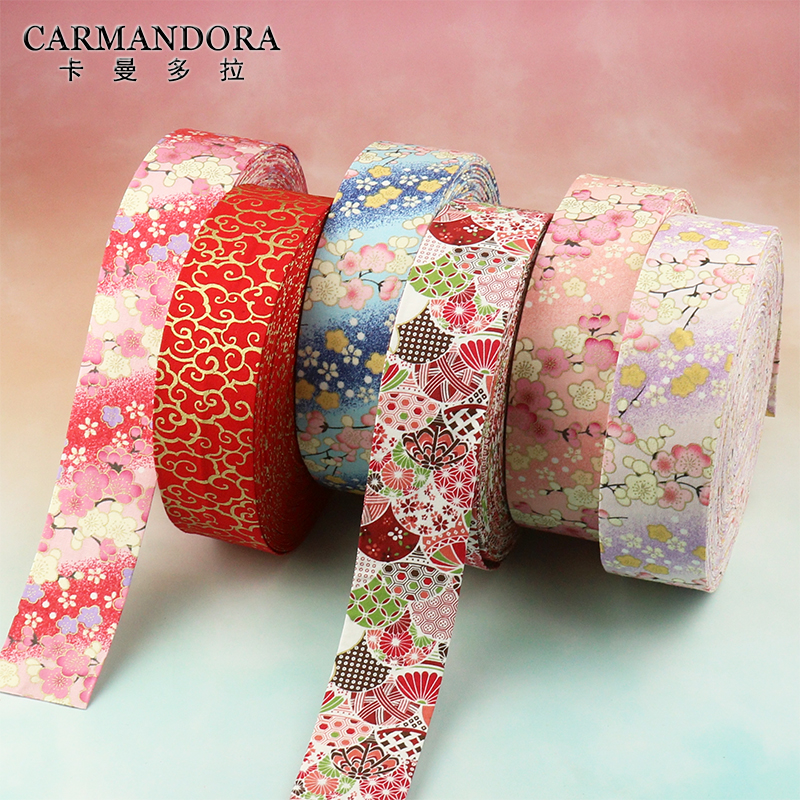 多拉diy蝴蝶结和风烫金纯棉布料日式印花棉麻布带祥云压布条