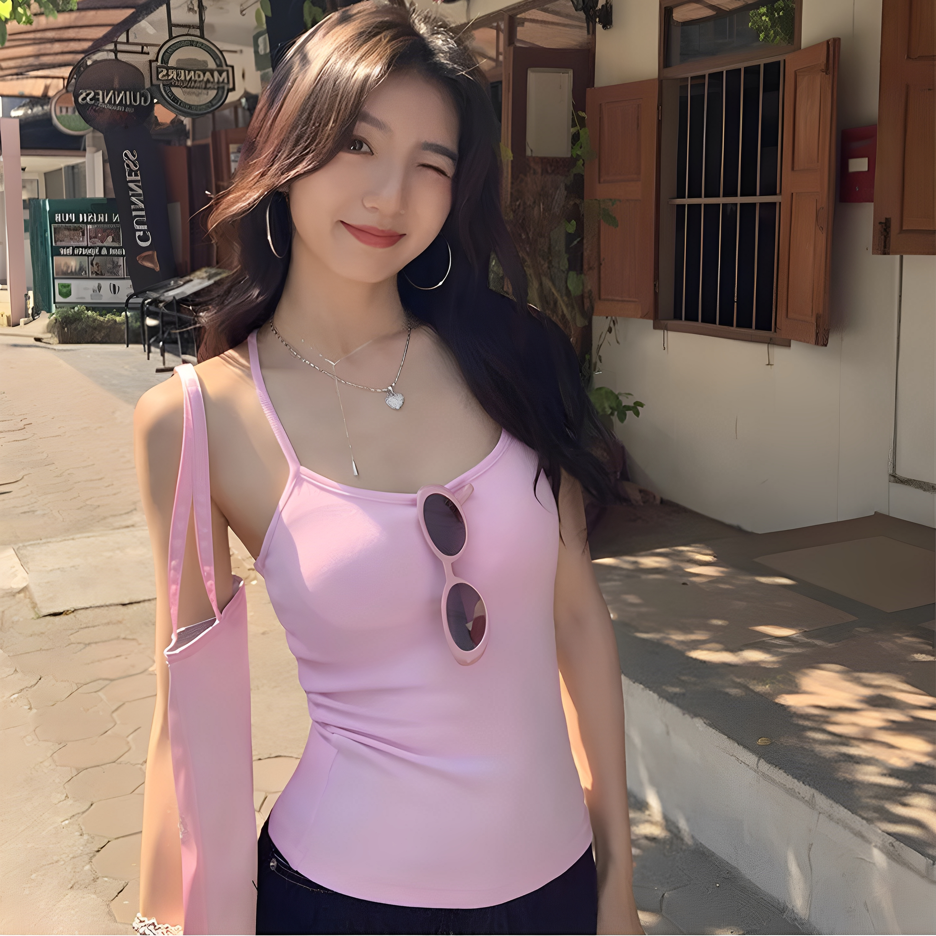 纯欲风性感辣妹工字吊带背心女带胸垫夏季小个子内搭外穿美背上衣