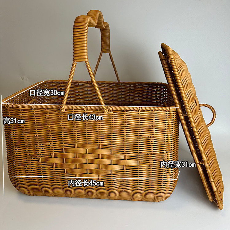 대형 더블 레이어 예배 바구니 구획 피크닉 보관 바구니 조상 홀 공물 과일 바구니 예배 신과 조상 휴대용 바구니