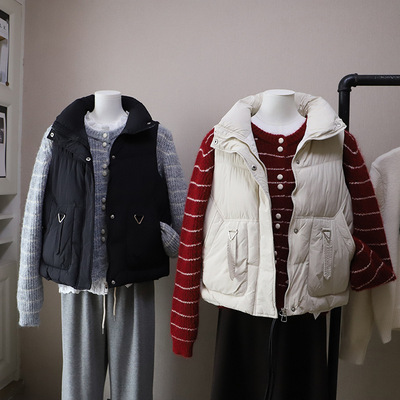 2025冬季新款潮流保暖棉服马甲背心坎肩外套女上衣韩版时尚5335比