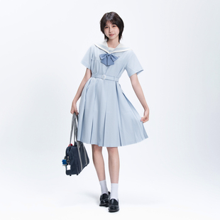 【月野HOUSE】水色*清和川女学馆* 原创夏日清新盛夏裙JK连衣裙