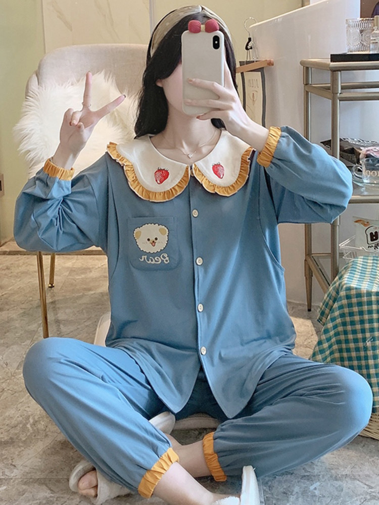 산후 의류 여름 얇은 모달 3 산후 수유 4 수유 잠옷 임산부 출산을 기다리는 여성 봄 가을 5 월 6 일
