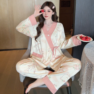 孕妇睡衣春秋纯棉产后月子服夏季薄款产妇哺乳期家居服夏天四季款