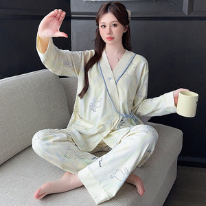 春秋月子服纯棉3月份a类产后哺乳期孕妇睡衣夏季薄款产妇家居服4